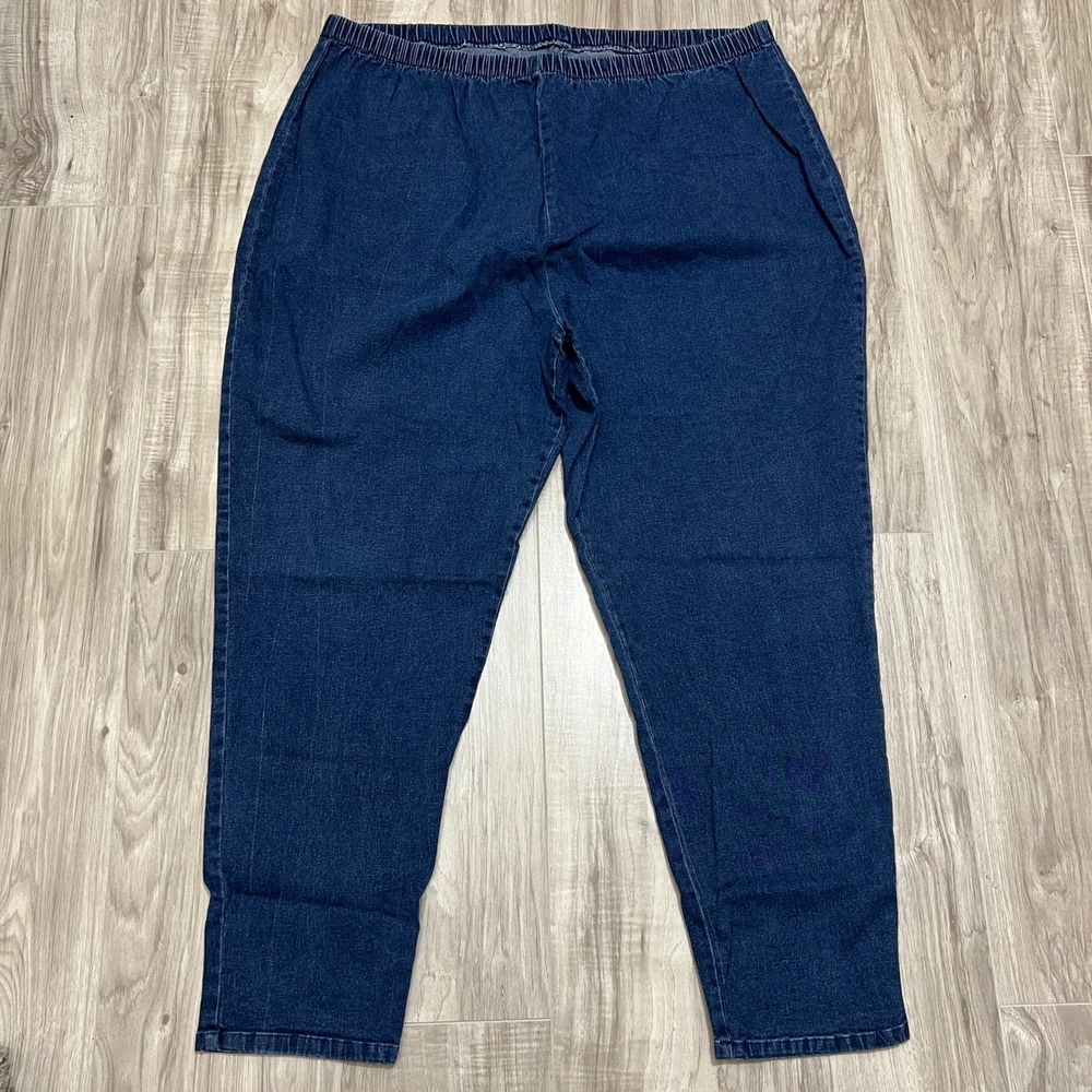Vintage Hunter Run Denim Jeans Elastic Waist 34x28 Women's Stretch Blue